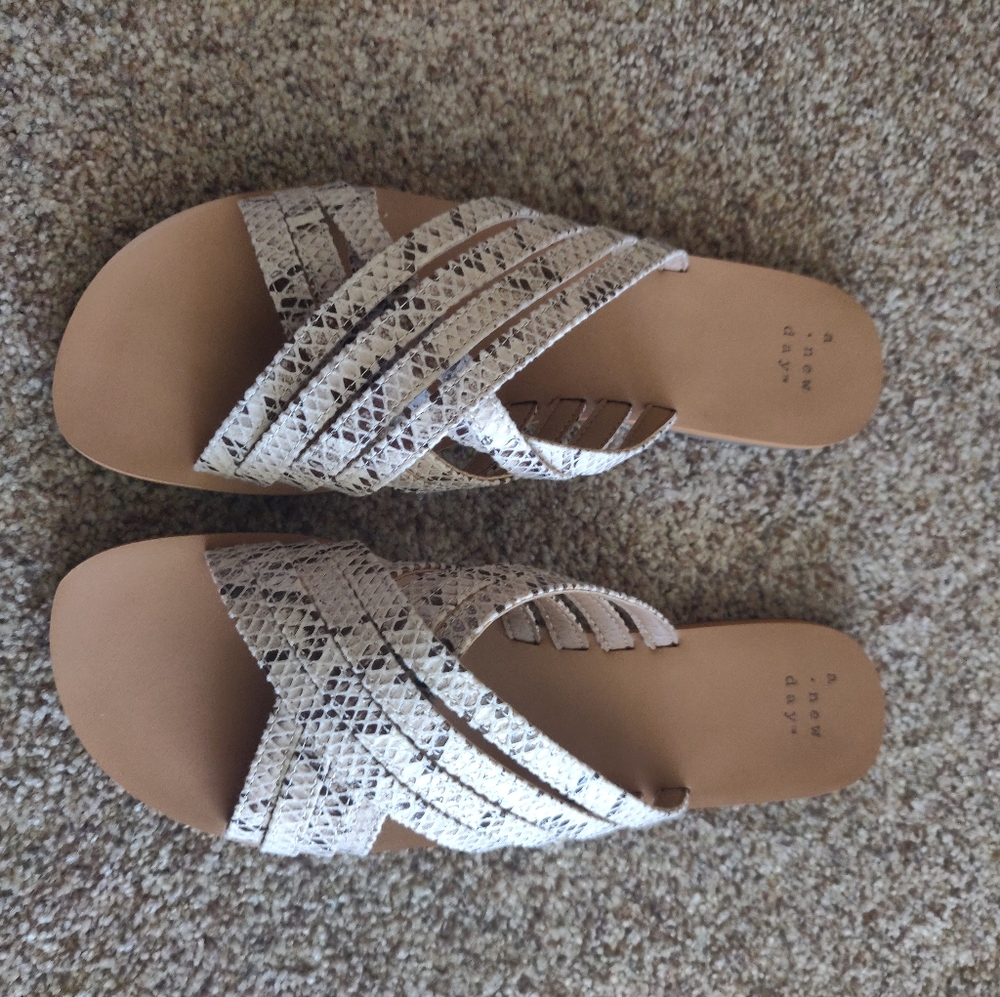 Snakeskin Print Sandals